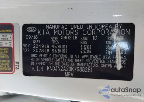 2019 Kia Soul из США, поврежденный, VIN KNDJN2A23K7688281